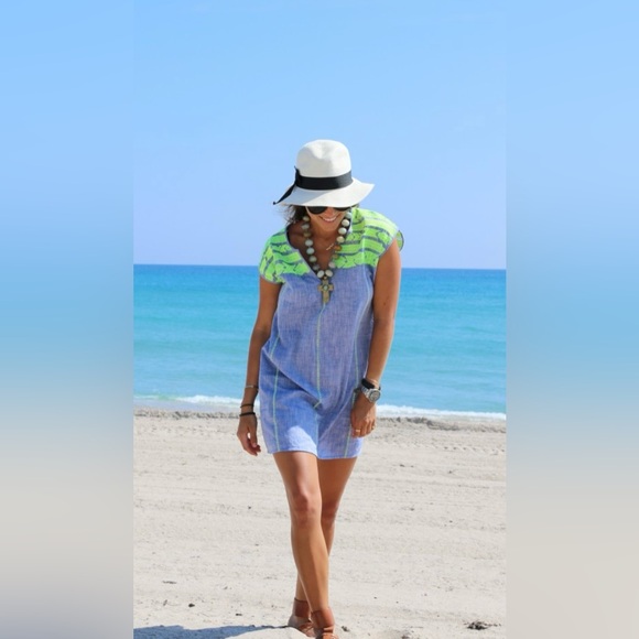 J. Crew Blue and Green Swim Coverup - Picture 1 of 7